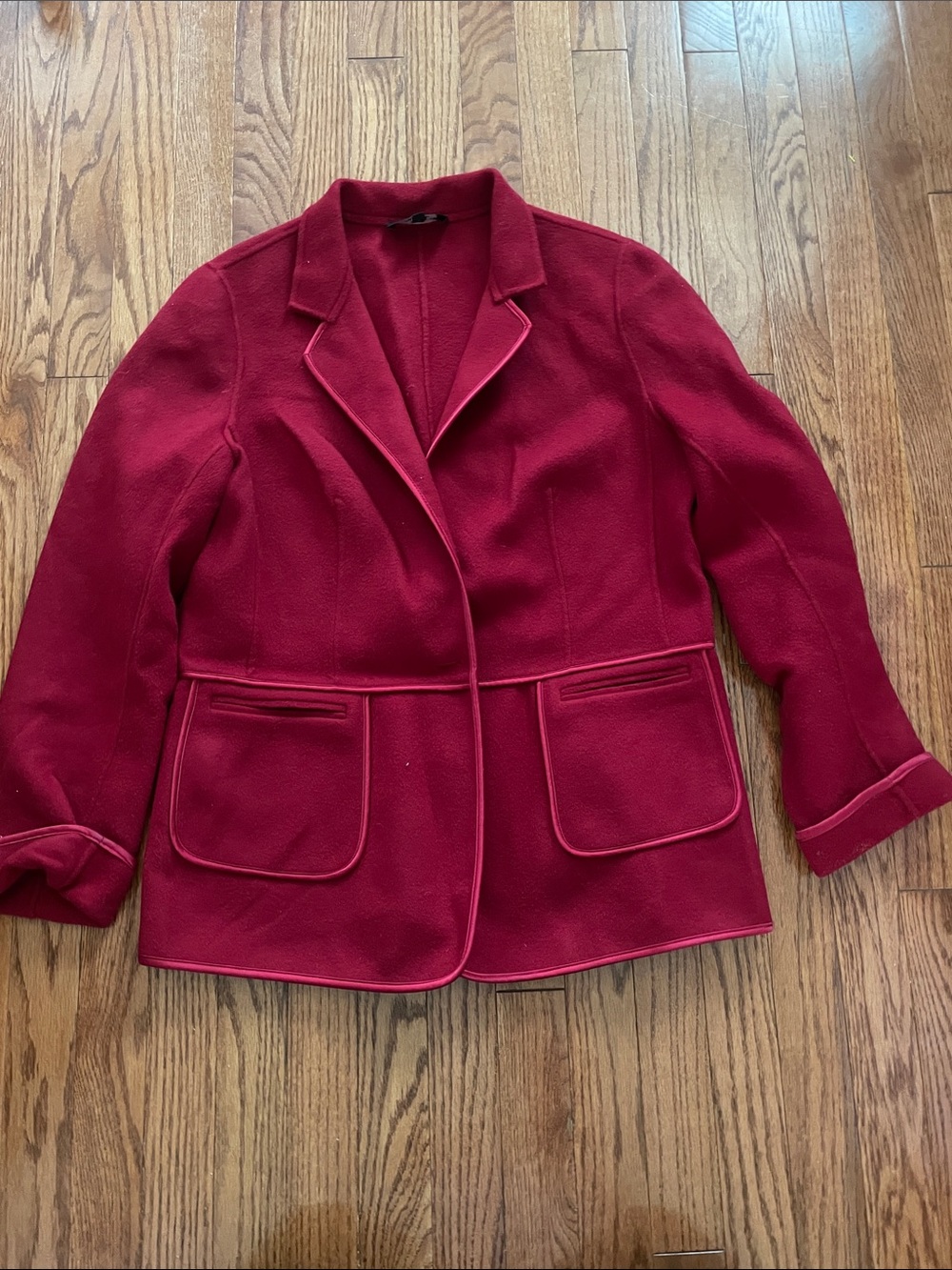 Talbots Garnet Red Wool Blazer Women’s Sz 16